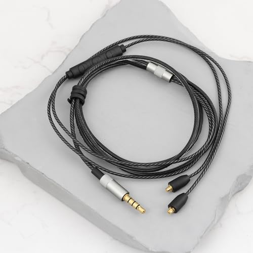 3.5mm Audio Cable with Mic Volume Control Compatible with Shure SE215/SE425/SE535/SE846/UE900 Compatible with MMCX Most Socket Headphones