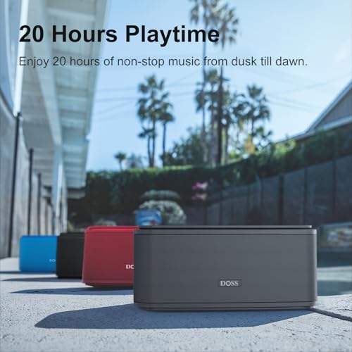 DOSS SoundBox Touch Wireless Bluetooth Speaker-12W HD Sound with Rich Bass | Portable & Small Design, IPX5 Waterproof, 20H Playtime, Handsfree, House, Office Desktop, Bedroom, Indoor Use, Gray - color: Gray