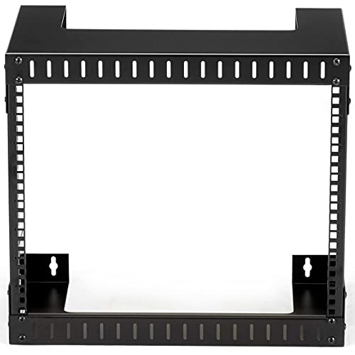 StarTech.com 2-Post 8U Heavy-Duty Wall-Mount Network Rack, 19" Open Frame Server Rack, 12" Deep, Wall Mount Data Rack for IT / AV / Patch Panel / Computer Equipment, TAA (RK812WALLO) - size: 8U