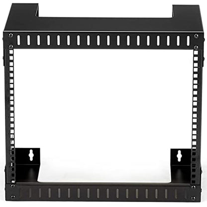 StarTech.com 2-Post 8U Heavy-Duty Wall-Mount Network Rack, 19" Open Frame Server Rack, 12" Deep, Wall Mount Data Rack for IT / AV / Patch Panel / Computer Equipment, TAA (RK812WALLO) - size: 8U