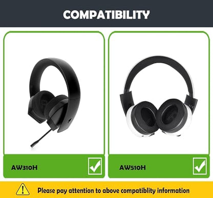 AW510H Earpads Cushion for AW310H/AW510H/7.1 PC Gaming Headsets Ear Covers with Cooling Gel Layer and Memory Foam