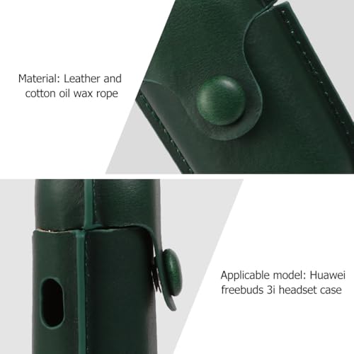 Alipis Waterproof Earphone Case for 3i Model, Scratch-Proof Portable Earbud Holder with Anti-Lost Design, Dark Green Protective Cover for Travel and Camping