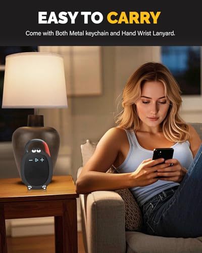 Silicone Case Cover Compatible with JBL Clip 5 Bluetooth Speaker, Soft Protective Speaker Sleeve with Cute Cartoon Design, Washable Shockproof Anti-Scratch Silicone Skin, Black