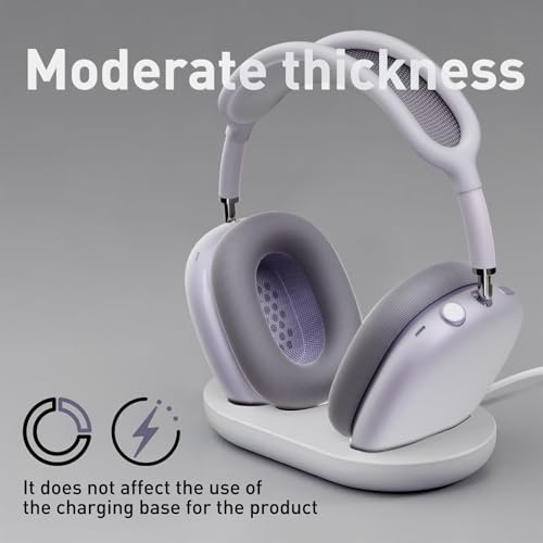 Case Ear Cover for AirPods Max Headphones for Airpod Max Accessories(USB-C/Lightning)(2024/2020), 2 Set of Headband Cover and Clear Soft TPU Ear Cups Sheel,Scratch Resistant and Condensation Resistant - color: A3-Clear White
