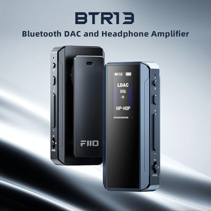 FiiO BTR13 Bluetooth Headphone Amplifier with LDAC, aptX Adaptive, aptX HD, AAC (Dual CS43131 3.5mm Unbalanced & 4.4mm Balanced Output) (Blue) | LDAC, aptX Adaptive, aptX HD and AAC, dual CS43131 DACs, 3.5mm and 4.4mm outputs - color: Blue