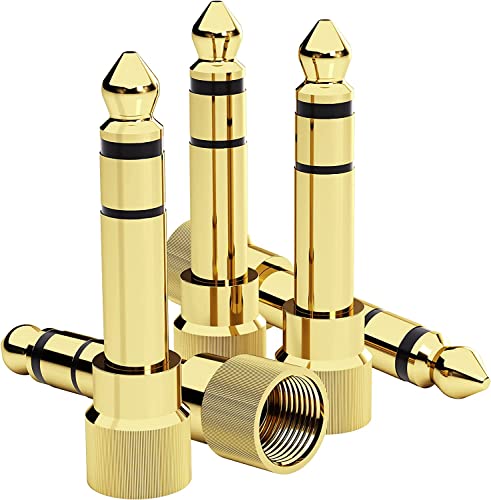 bestune 8Pcs 6.35mm 1/4 Male to 3.5mm 1/8 Female Stereo Headphone Adapter Audio Jack Plug Gold Plated for Speaker Headphone Guitar Digital Piano Amp - size: 8 PACK-Upgrade