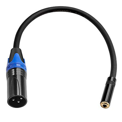 1/8 to XLR Male Cable,Balanced 3.5mm(1/8 inch) Female Stereo TRS Mini Jack to XLR Male Audio Converter Adapter Cable - 1feet/30cm - size: 1 Feet