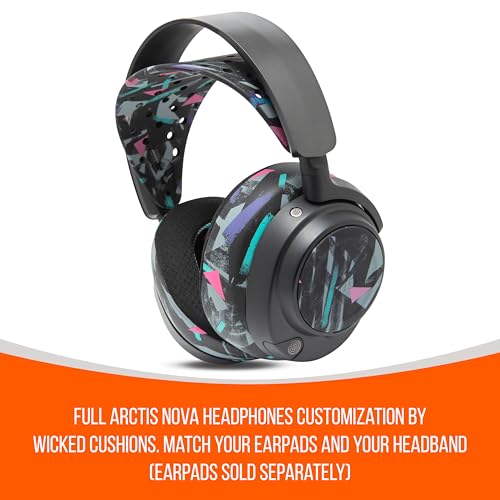 WC HeadbandZ Arctis Nova V2 - Upgraded Wide Silicone Headband Compatible with Arctis Nova Headsets by Wicked Cushions | Wider Weight-Distributing Design, Softer Flexible Silicone | 90's Black - color: 90's Black
