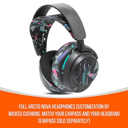 WC HeadbandZ Arctis Nova V2 - Upgraded Wide Silicone Headband Compatible with Arctis Nova Headsets by Wicked Cushions | Wider Weight-Distributing Design, Softer Flexible Silicone | 90's Black - color: 90's Black