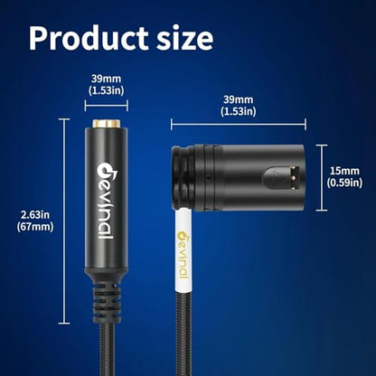 Rotatable Right-Angle XLR to 1/4" Female Cable, Adjustable-Angle Low-Profile XLR Male to 6.35mm TS/TRS Microphone Adapter Connector, 1 FT - color: 635F_XLRM