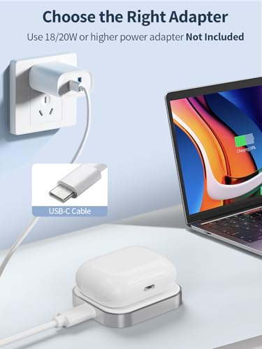 AirPods Pro Charger, Wireless Charging Station for AirPods Pro 3/ Pro 2/Pro, Wireless Charger for Airpods 4 (with Active Noise Cancellation)/ 3rd/ 2rd, White - color: Aluminum(White)-for AirPods