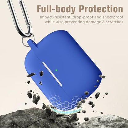 Hamile Compatible with AirPods Pro Case Protective Silicone Airpod Case Shockproof Cover Skin for Airpod Pro 2019 Charging Case, with Keychain, Royal Blue - color: 6-Royal Blue