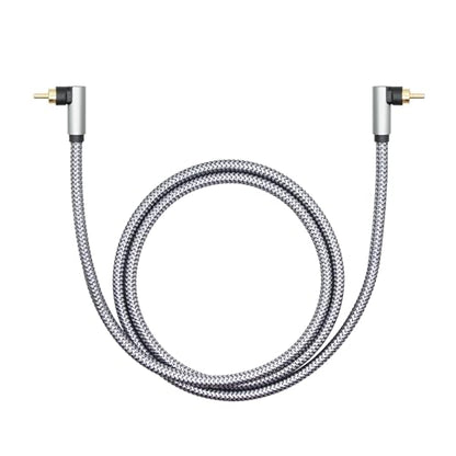90 Degree RCA Dual Shielded Audio Cable 3FT, 24K Gold Plated Plug | Right Angle RCA Male to Male Digital Coaxial Audio Cable, Nylon Braided Wire for Amplifiers, Home Theater, Hi-Fi Systems etc - style: 1M/3FT