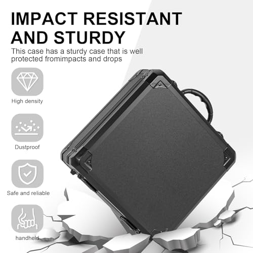 Protective Hard Case Shockproof Water-resistant with Customized DIY Foam Insert fit for Camera, tools, etc, 12.2 X 12.2 X 4.5-Inch - size: Inner：11.7''X 11.5''X 5 ''
