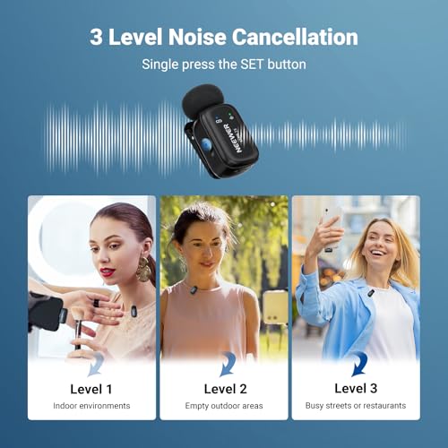 NEEWER KM19 Lightweight Wireless Lapel Microphone, 48kHz/24bit 30H Battery