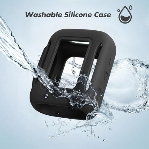 Silicone Case Compatible with JBL GO 5 Bluetooth Speaker, Travel Carrying Protective Sleeve Cover with Carabiner (Black) - color: Black