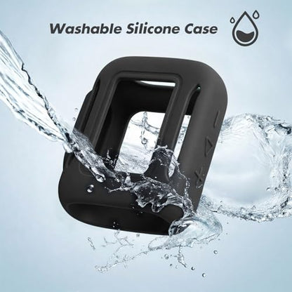 Silicone Case Compatible with JBL GO 5 Bluetooth Speaker, Travel Carrying Protective Sleeve Cover with Carabiner (Black) - color: Black