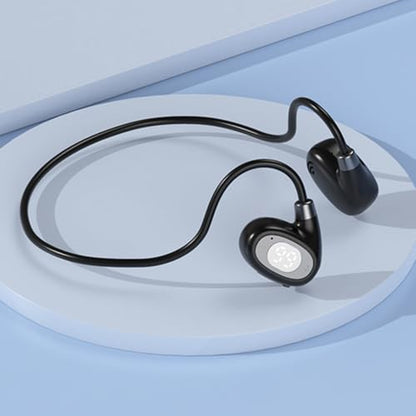IHAO Open Ear Air Conduction Headset Wireless Bluetooth Sport Headphones with Mic Earphone Lightweight Painless Wearing Sweatproof Earpiece Stereo Earphone for Running Hiking Bicycling-HY 30 Black - color: HY 30 Black