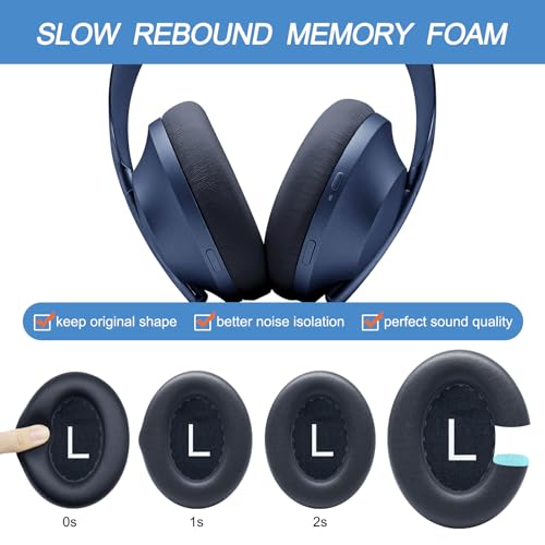 GEVO Ear Pads Replacement for Bose NC700, Blue | Earpads for Bose Noise Cancelling Headphones 700, Soft Protein Leather, High-density Memory Foam - color: Blue