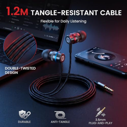 HIFI WALKER A2 3.5mm Wired Earbuds No Mic, in-Ear Headphones with 9.2mm Dynamic Driver, Hi-Fi Sound, Aluminum Alloy Shell, Noise-Isolating Earphones for MP3 Players, Laptop, PC and Tablet - size: 3.5mm No Mic