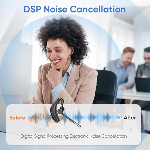 Herloreen Wireless Bluetooth Headset with Built-in Microphone Charging Case | Noise Canceling Mic for PC Computer, Laptop, Cell Phones, Remote Work, Call Center, Trucker Work, Business - style: Headset + Charge Case + USB Dongle-A6