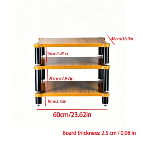 1/2/3/4 Tier Heavy Duty Audio Rack Stand, Modular Open Air HiFi Desktop with Shock-Absorbing Feet, Equipment Display Shelf for Recording Studio Living Room(3 Tier A) - size: 3 Tier A