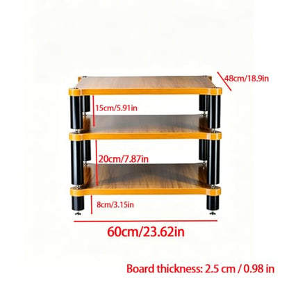 1/2/3/4 Tier Heavy Duty Audio Rack Stand, Modular Open Air HiFi Desktop with Shock-Absorbing Feet, Equipment Display Shelf for Recording Studio Living Room(3 Tier A) - size: 3 Tier A