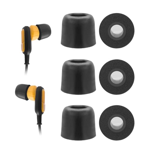 Klowcok Foam Eartips Replacement for DEWALT Neckband Headphones, Medium | Memory Foam Tips, Comfort fit, 3Pairs, Black - size: Medium