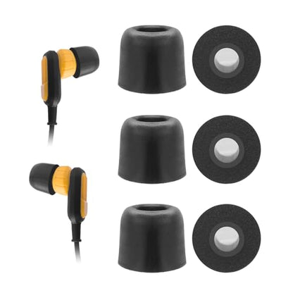 Klowcok Foam Eartips Replacement for DEWALT Neckband Headphones, Medium | Memory Foam Tips, Comfort fit, 3Pairs, Black - size: Medium