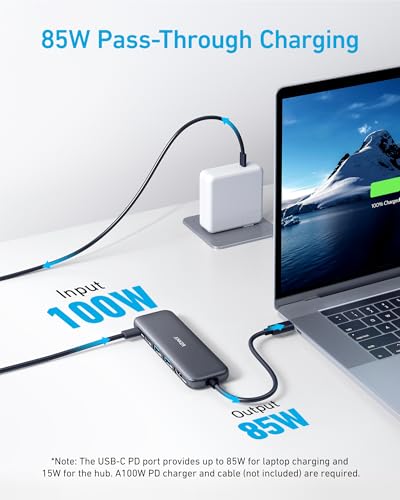 Anker USB C Hub, 5-in-1 USBC to HDMI Splitter with 4K Display - color: Black