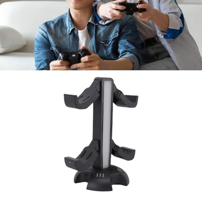 Gaming Headphone Stand with Controller Charger Holder, 2 Charging Docks RGB Light Modes, Earphone Hanger Accessories for Desktop, Headset Stand with USB Ports Fast Charging