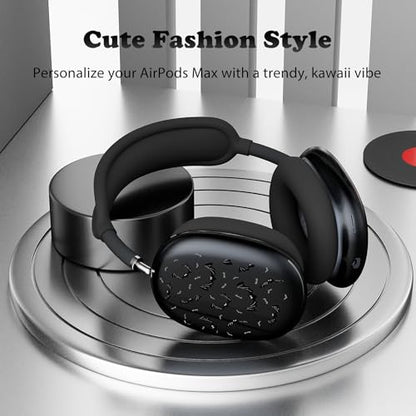 for AirPods Max Headphones Halloween Ear Covers for AirPods Max 2 | Cool Bat Clear Ear Cups Cover | Black Silicone Ear Pad Case Headband Cover for Apple AirPods Max 2/1 (2026/2024/2020) - color: Bat B/Black