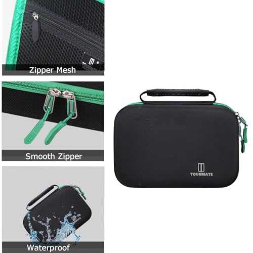 Tourmate Hard Storage Case Compatible for YAMAHA MG06X/MG06 6-Input/AG03/AG03 MK 2/AG06MK 2 Stereo Mixer, Protective Hard Shell Carrying Bag(CASE ONLY) (Black & Green) - color: Green Zipper