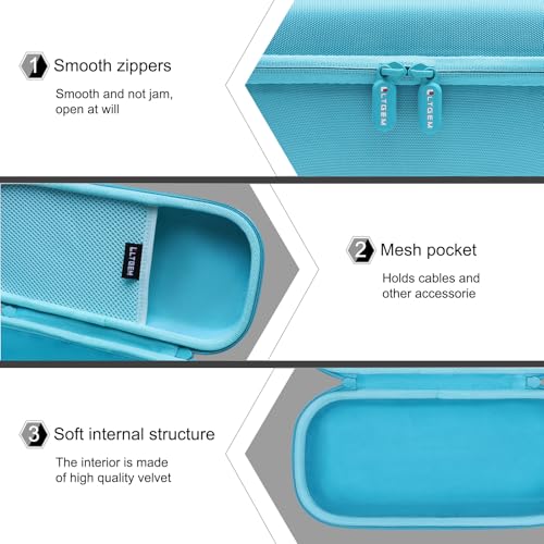 L LTGEM Speaker Case Compatible with JLab JBuds Party Portable Bluetooth Speaker, Office Travel Carrying Storage Bag - Cyan(Case Only) - color: Cyan