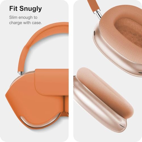 MOLOPPO Clear Case for AirPods Max 2/1 (2026/2024/2020), Transparent Orange | Soft TPU, Anti-Scratch, Slim Fit, Compatible with AirPods Max 2/1 - color: C-Transparent Orange