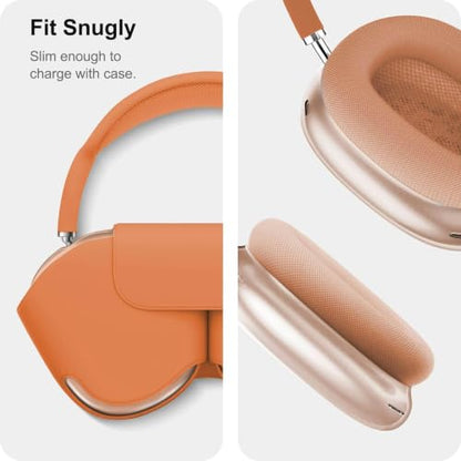 MOLOPPO Clear Case for AirPods Max 2/1 (2026/2024/2020), Transparent Orange | Soft TPU, Anti-Scratch, Slim Fit, Compatible with AirPods Max 2/1 - color: C-Transparent Orange