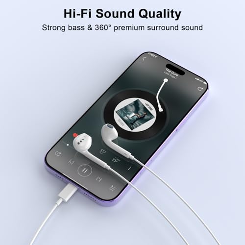 [Apple MFi Certified] for iPhone Headphones Wired Earbuds/Earphones with Built-in Microphone & Volume Control HiFi Stereo Nosie Reduction Compatible for iPhone 14 13 12 11 Pro Max XS XR X 8 7, 2 Pack