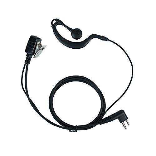 Caroo G-Shape Earpiece Compatible with Motorola CP200 Radio | walkie talkie headset with PTT microphone compatible with Motorola CLS1410 RDM2070d CP185 BPR40 2-pin radios