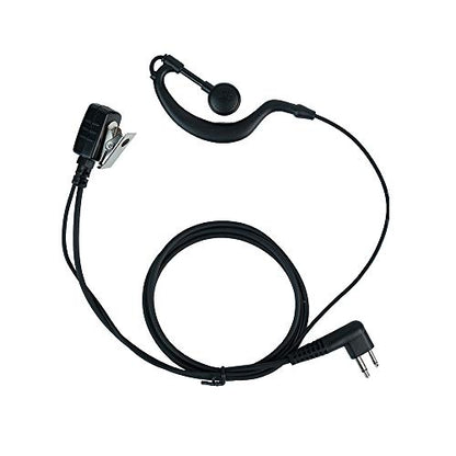 Caroo G-Shape Earpiece Compatible with Motorola CP200 Radio | walkie talkie headset with PTT microphone compatible with Motorola CLS1410 RDM2070d CP185 BPR40 2-pin radios
