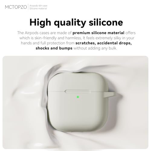 for AirPods 4 Case 2024 with Cleaner Kit & Keychain-Khaki | Silicone Protective Cover for Apple AirPods 4th Generation Case,for Women Men,One-Piece Design,Shockproof,Dust Proof - color: D-Khaki