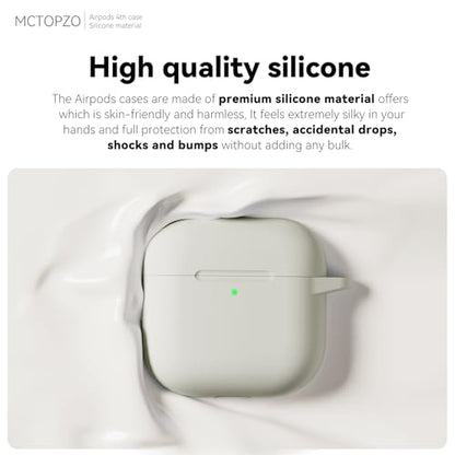 for AirPods 4 Case 2024 with Cleaner Kit & Keychain-Khaki | Silicone Protective Cover for Apple AirPods 4th Generation Case,for Women Men,One-Piece Design,Shockproof,Dust Proof - color: D-Khaki