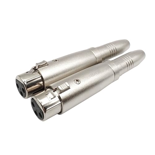 XLR to 1/4" Adapter 3PIN XLR Female to 6.35MM Female Connector Compatible with Microphone, Stereo, Mixer 2pcs - style: XLR Female to 6.35MM Female Adpapter
