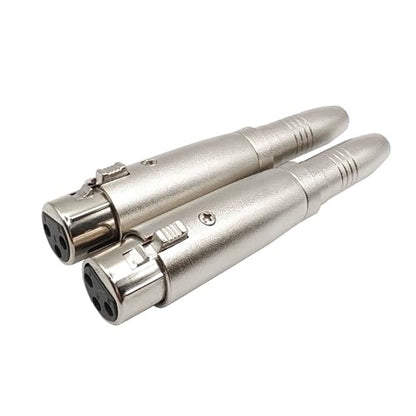 XLR to 1/4" Adapter 3PIN XLR Female to 6.35MM Female Connector Compatible with Microphone, Stereo, Mixer 2pcs - style: XLR Female to 6.35MM Female Adpapter