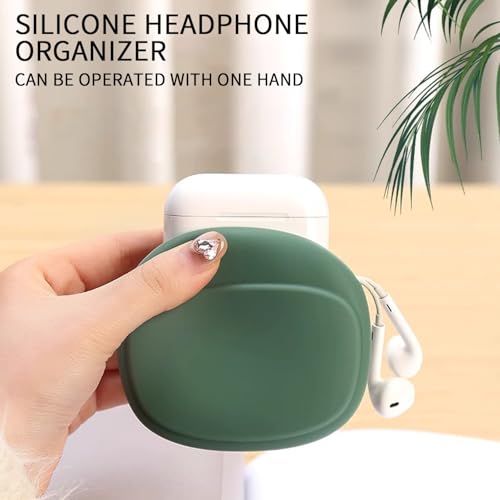 5Pcs Silicone Headphone Organizer,Earbud Case,3Pcs Data Cable Storage Case,Silicone Pouch for Earbud,Mini Key Box-Portable Wired Headphone Organizer