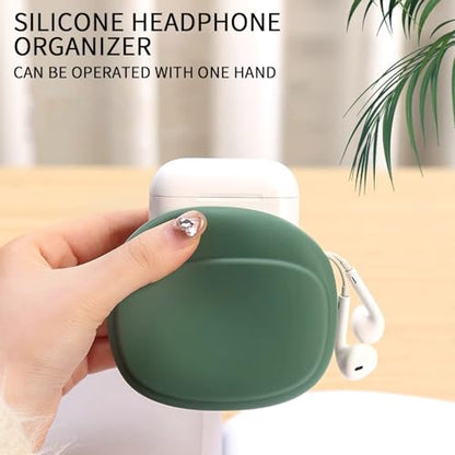 5Pcs Silicone Headphone Organizer,Earbud Case,3Pcs Data Cable Storage Case,Silicone Pouch for Earbud,Mini Key Box-Portable Wired Headphone Organizer