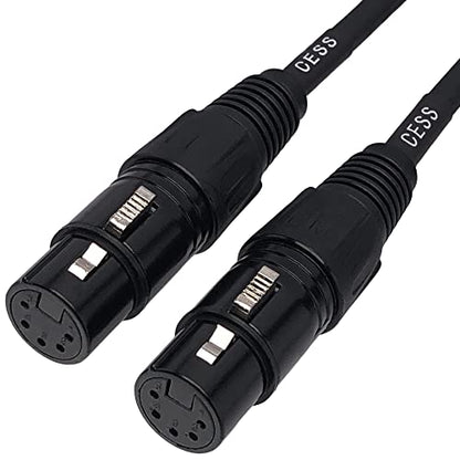 CNCESS XLR 5-Pin Female to Female Patch Cable, 6 in, 2-Pack