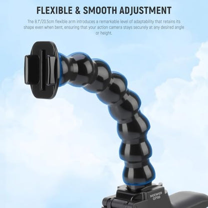 NEEWER Flexible Clamp Mount Compatible with GoPro DJI Action Cameras, GP-80 | Compatible with DJI Action 6 Osmo 360 Insta360 X5/4/3 AcePro series, Jaw Flex Super Clamp Holder Mount Accessories for Video