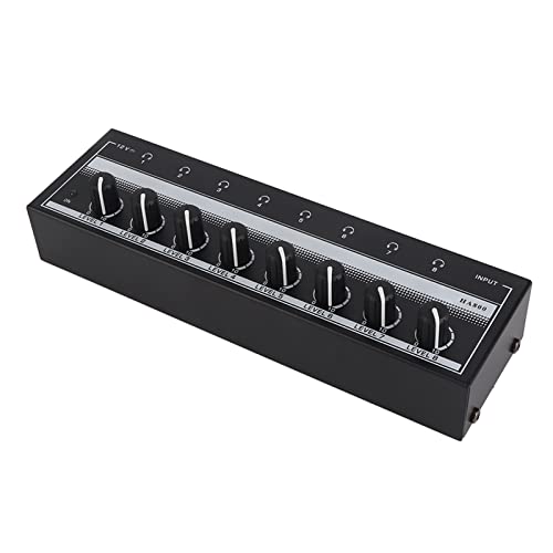 Headphone Amplifier - 8 Channel Mini Headphone Amp, Portable Stereo Headphone Amplifier, Bass Headphone Amp for Studio and Stage 100 to 240V