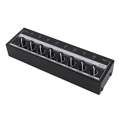 Headphone Amplifier - 8 Channel Mini Headphone Amp, Portable Stereo Headphone Amplifier, Bass Headphone Amp for Studio and Stage 100 to 240V