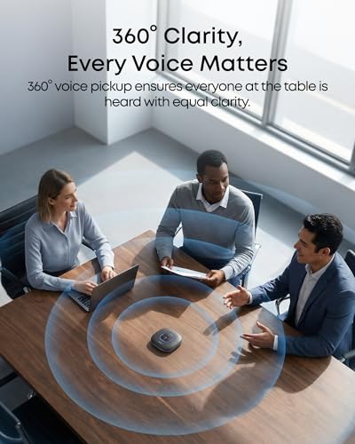 Anker PowerConf Speakerphone, Zoom Certified Conference Speaker with 6 Mics - color: Black